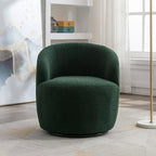 Fauteuil pivotant 360° en tissu bouclette (ours en peluche) coloris caramel / ivoire / bleu / rouge / gris / vert / rose / jaune / marron – Simple