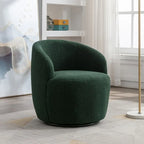 Fauteuil pivotant 360° en tissu bouclette (ours en peluche) coloris caramel / ivoire / bleu / rouge / gris / vert / rose / jaune / marron – Simple