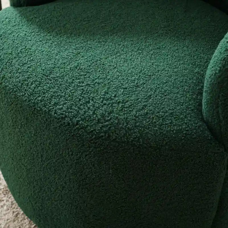 Fauteuil pivotant 360° en tissu bouclette (ours en peluche) coloris caramel / ivoire / bleu / rouge / gris / vert / rose / jaune / marron – Simple