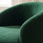 Fauteuil pivotant 360° en tissu bouclette (ours en peluche) coloris caramel / ivoire / bleu / rouge / gris / vert / rose / jaune / marron – Simple