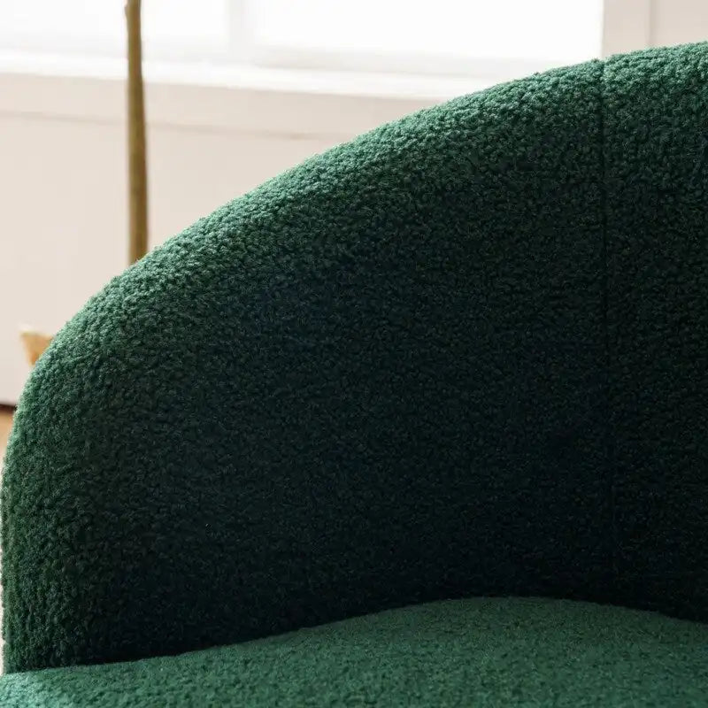 Fauteuil pivotant 360° en tissu bouclette (ours en peluche) coloris caramel / ivoire / bleu / rouge / gris / vert / rose / jaune / marron – Simple