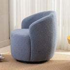 Fauteuil pivotant 360° en tissu bouclette (ours en peluche) coloris caramel / ivoire / bleu / rouge / gris / vert / rose / jaune / marron – Simple