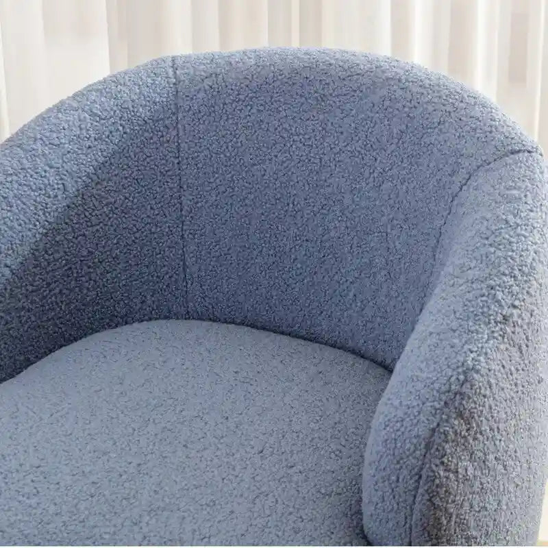 Fauteuil pivotant 360° en tissu bouclette (ours en peluche) coloris caramel / ivoire / bleu / rouge / gris / vert / rose / jaune / marron – Simple