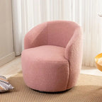 Fauteuil pivotant 360° en tissu bouclette (ours en peluche) coloris caramel / ivoire / bleu / rouge / gris / vert / rose / jaune / marron – Simple
