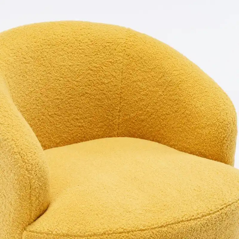 Fauteuil pivotant 360° en tissu bouclette (ours en peluche) coloris caramel / ivoire / bleu / rouge / gris / vert / rose / jaune / marron – Simple
