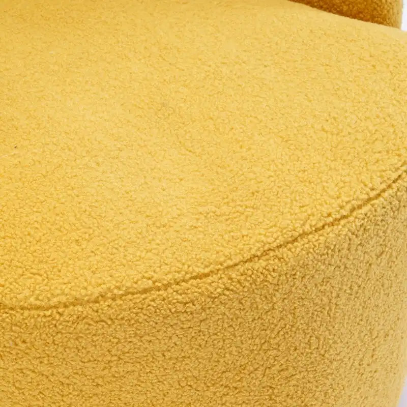 Fauteuil pivotant 360° en tissu bouclette (ours en peluche) coloris caramel / ivoire / bleu / rouge / gris / vert / rose / jaune / marron – Simple