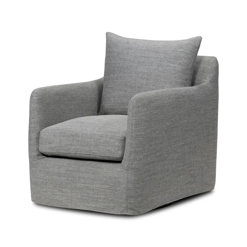 Fauteuil d'appoint pivotant à 360° en tissu performant Acier / Drift / Taupe / Noir / Ivoire – Simple