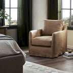 Fauteuil d'appoint pivotant à 360° en tissu performant Acier / Drift / Taupe / Noir / Ivoire – Simple