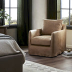 Fauteuil d'appoint pivotant à 360° en tissu performant Acier / Drift / Taupe / Noir / Ivoire – Simple