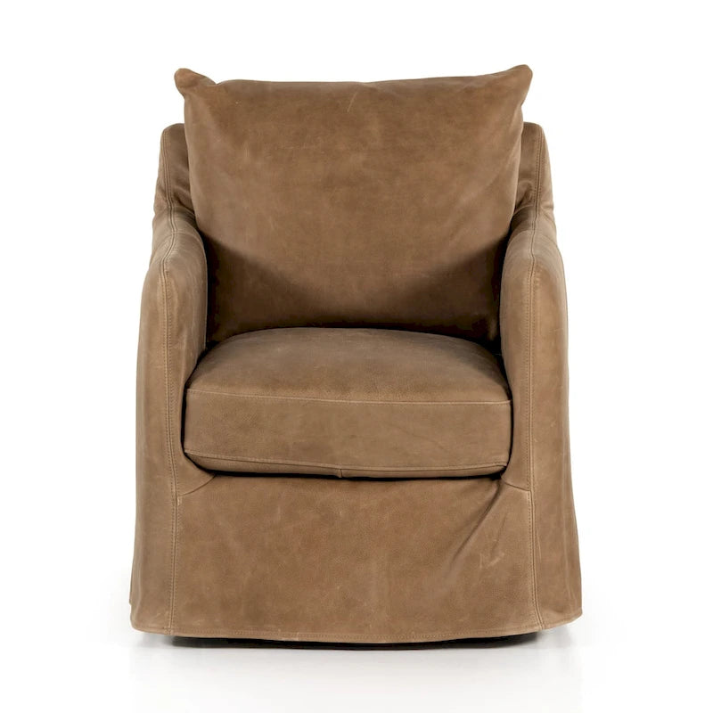Fauteuil d'appoint pivotant à 360° en tissu performant Acier / Drift / Taupe / Noir / Ivoire – Simple
