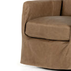 Fauteuil d'appoint pivotant à 360° en tissu performant Acier / Drift / Taupe / Noir / Ivoire – Simple