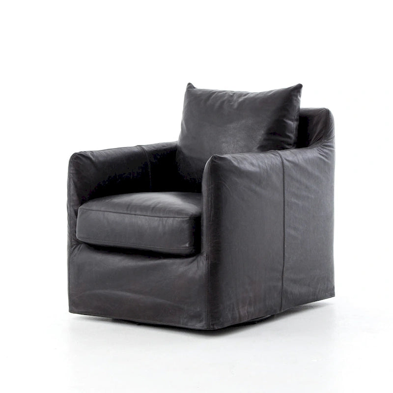 Fauteuil d'appoint pivotant à 360° en tissu performant Acier / Drift / Taupe / Noir / Ivoire – Simple