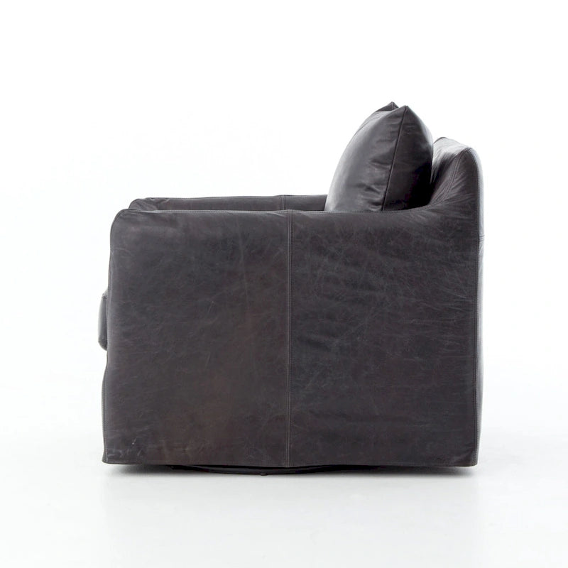 Fauteuil d'appoint pivotant à 360° en tissu performant Acier / Drift / Taupe / Noir / Ivoire – Simple