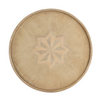Table d'appoint ronde en bois naturel avec 3 pieds évasés et étagère inférieure – Unité