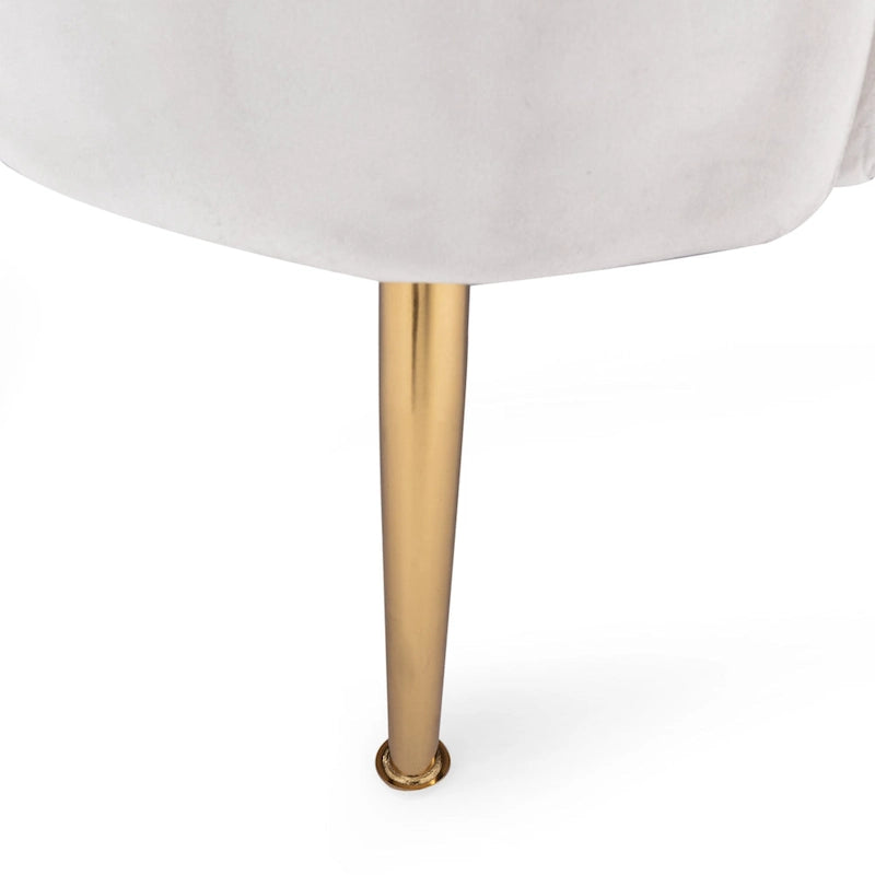 Canapé Coquillage en Velours Rouge Baie / Jaune / Rose Poudré / Bleu Canard / Turquoise / Beige avec Pieds en Fer Doré – 76,25", 3 Places
