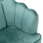 Canapé Coquillage en Velours Rouge Baie / Jaune / Rose Poudré / Bleu Canard / Turquoise / Beige avec Pieds en Fer Doré – 76,25", 3 Places