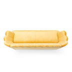 Canapé Coquillage en Velours Rouge Baie / Jaune / Rose Poudré / Bleu Canard / Turquoise / Beige avec Pieds en Fer Doré – 76,25", 3 Places
