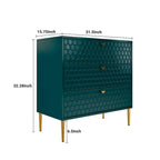 Commode à 3 tiroirs noire / blanche / bleue / verte avec pieds en métal doré – Unité individuelle