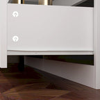 Commode / Coiffeuse / Bureau simple, extensible, blanche, à 9 tiroirs