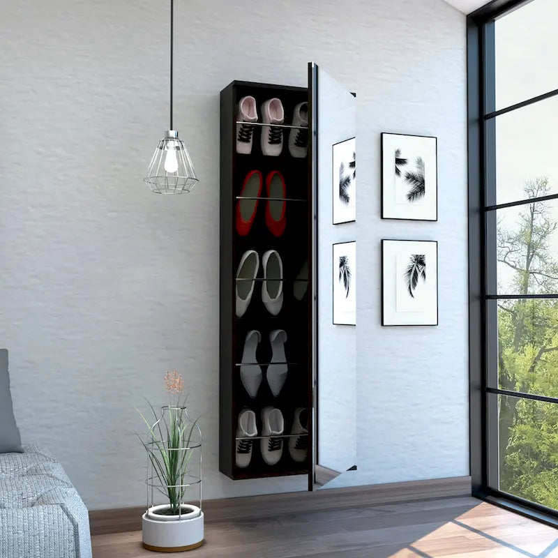 Armoire avec double portes, 2 tiroirs et tringle à vêtements – un seul article – Noir / Blanc / Gris / Chêne clair / Chêne fumé