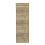 Armoire avec double portes, 2 tiroirs et tringle à vêtements – un seul article – Noir / Blanc / Gris / Chêne clair / Chêne fumé