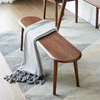 Banc en chêne naturel brun avec bords arrondis – Simple