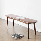 Banc en chêne naturel brun avec bords arrondis – Simple