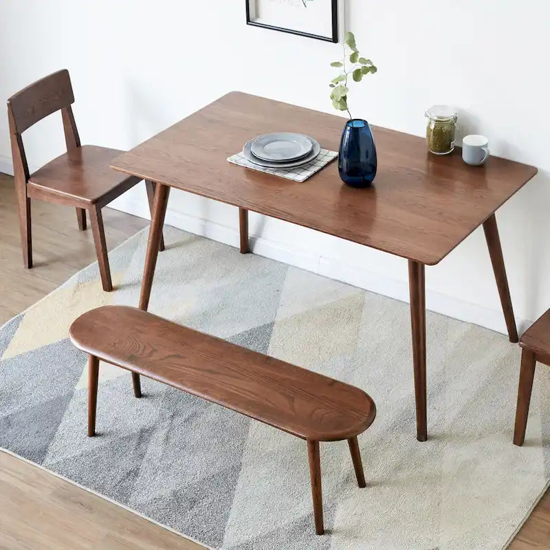 Banc en chêne naturel brun avec bords arrondis – Simple
