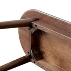 Banc en chêne naturel brun avec bords arrondis – Simple