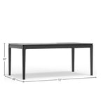 Table à manger rectangulaire fixe en bois de Mindy noir vintage – 8 places