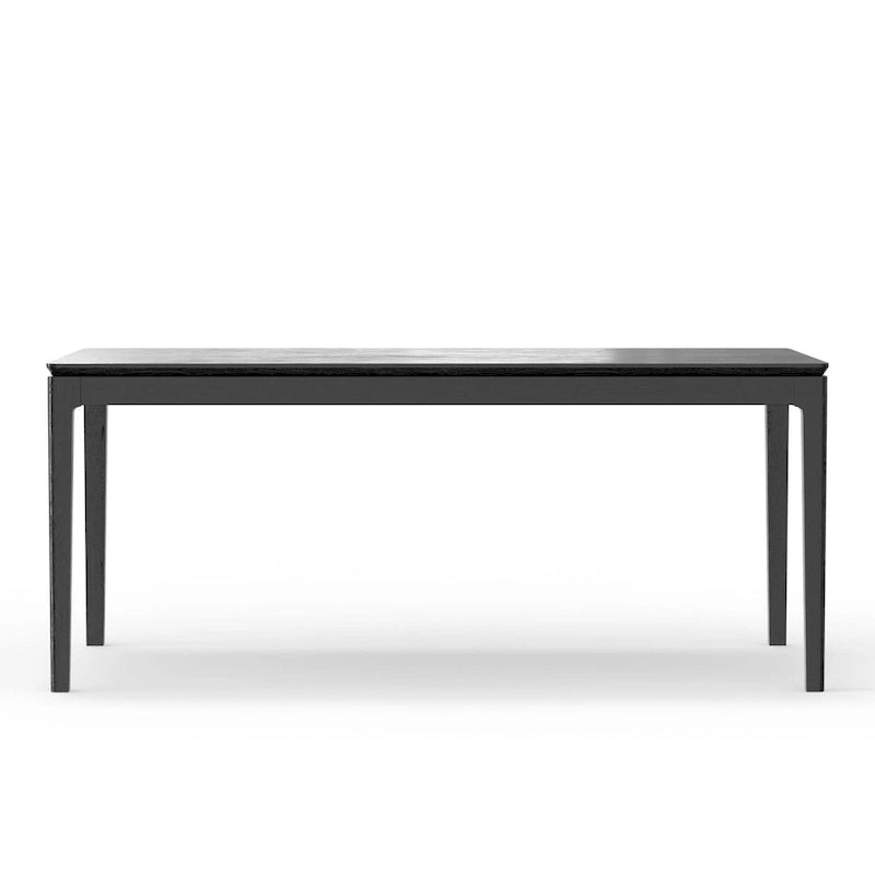 Table à manger rectangulaire fixe en bois de Mindy noir vintage – 8 places