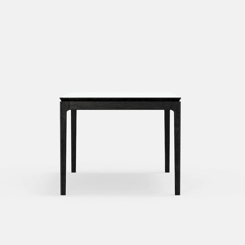 Table à manger rectangulaire fixe en bois de Mindy noir vintage – 8 places