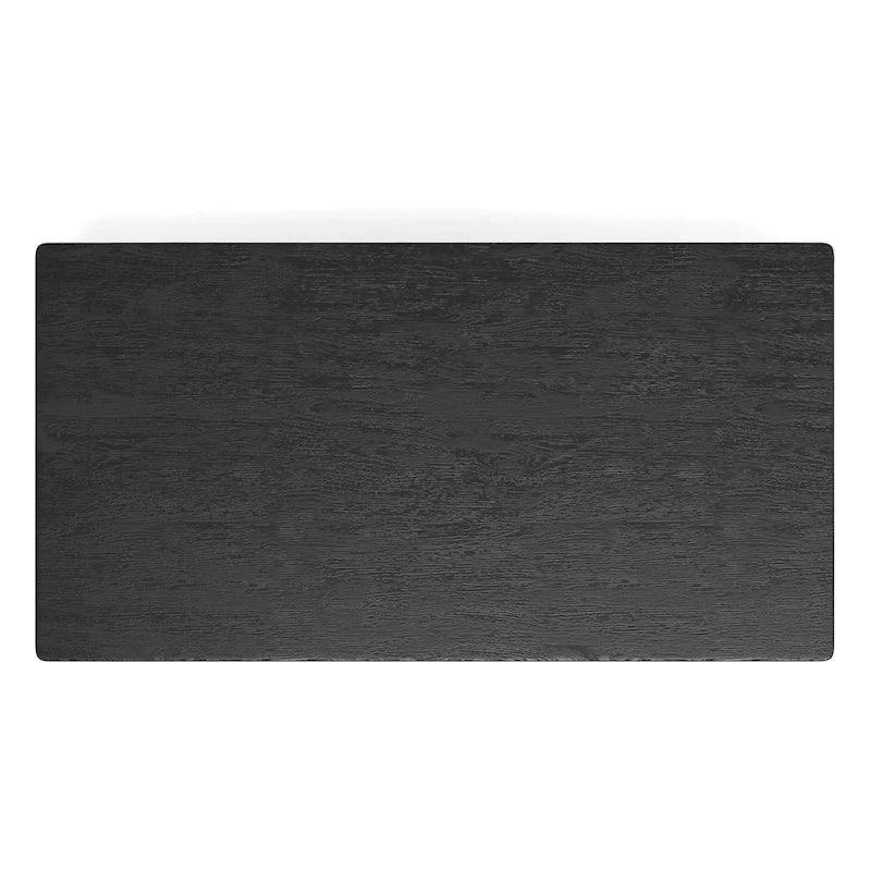Table à manger rectangulaire fixe en bois de Mindy noir vintage – 8 places