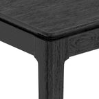 Table à manger rectangulaire fixe en bois de Mindy noir vintage – 8 places