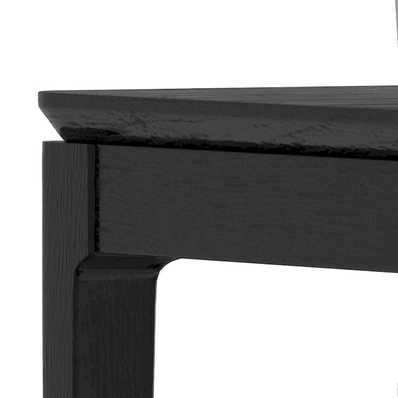 Table à manger rectangulaire fixe en bois de Mindy noir vintage – 8 places