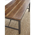 Table basse industrielle en pin miel vieilli avec base en fer et tendeurs de câble – Simple