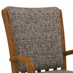 Chaise de salle à manger pivotante à roulettes rembourrée couleur châtaigne avec mousse à mémoire de forme, accoudoirs en bois massif et mécanisme d'inclinaison – Unité
