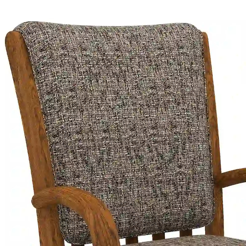 Chaise de salle à manger pivotante à roulettes rembourrée couleur châtaigne avec mousse à mémoire de forme, accoudoirs en bois massif et mécanisme d'inclinaison – Unité