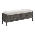 Banc de rangement de chambre brossé marron avec tiroir en cèdre – 58 po de largeur, simple