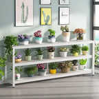 Table console étroite avec étagères à 3 niveaux – Blanc / Marron rustique / Gris / Blanc+Or – 180 cm