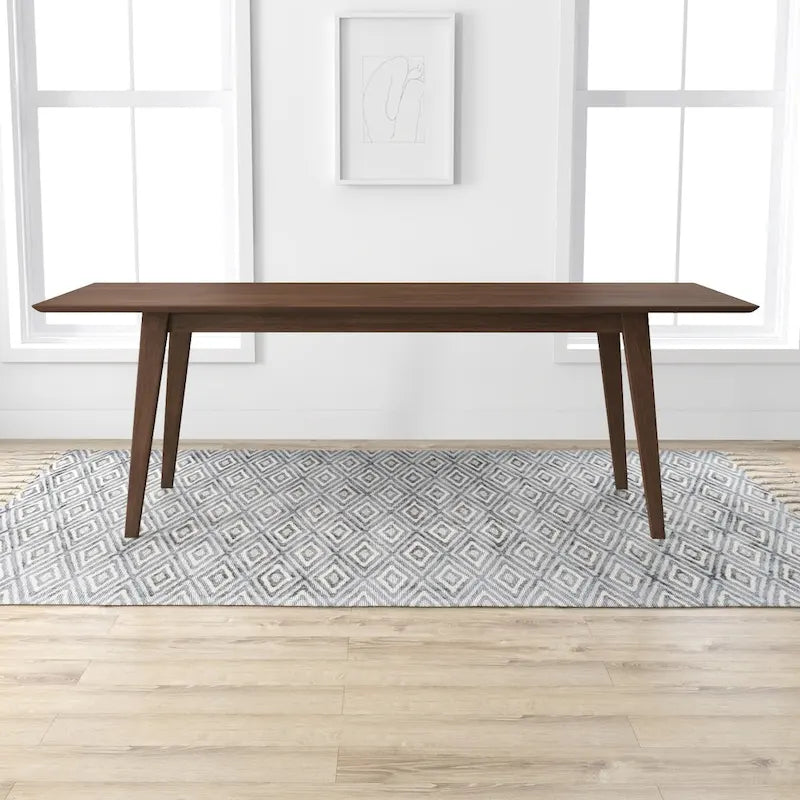 Table de salle à manger rectangulaire en noyer massif avec pieds amovibles – 8 places