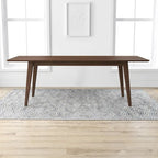 Table de salle à manger rectangulaire en noyer massif avec pieds amovibles – 8 places