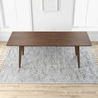 Table de salle à manger rectangulaire en noyer massif avec pieds amovibles – 8 places
