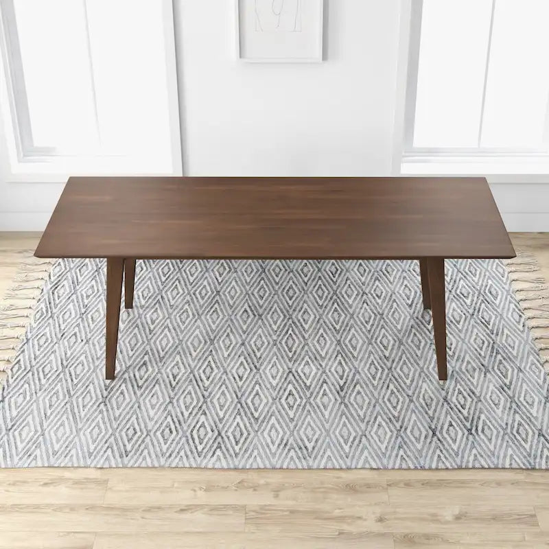 Table de salle à manger rectangulaire en noyer massif avec pieds amovibles – 8 places