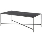 Table basse à cadre géométrique en acier bronze bruni / laiton / gris canon de fusil / argent avec plateau en verre ou en métal – Simple