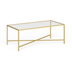 Table basse à cadre géométrique en acier bronze bruni / laiton / gris canon de fusil / argent avec plateau en verre ou en métal – Simple