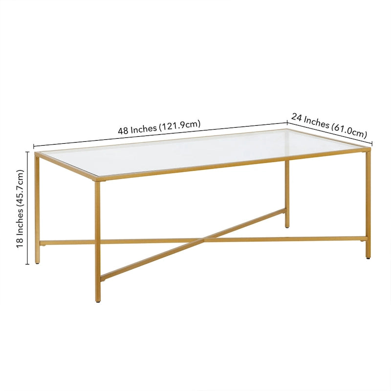 Table basse à cadre géométrique en acier bronze bruni / laiton / gris canon de fusil / argent avec plateau en verre ou en métal – Simple