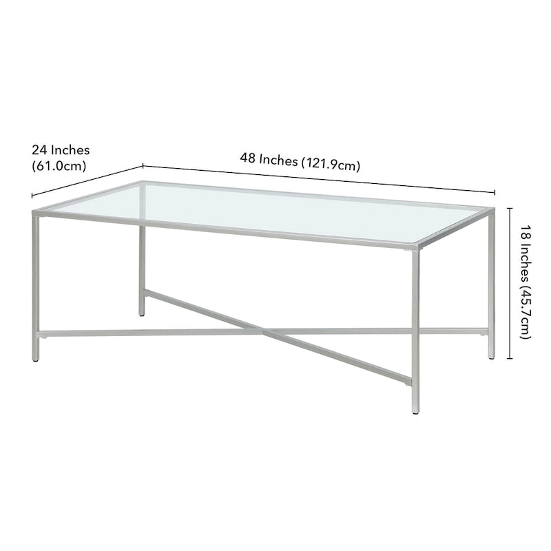Table basse à cadre géométrique en acier bronze bruni / laiton / gris canon de fusil / argent avec plateau en verre ou en métal – Simple