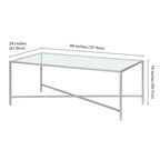 Table basse à cadre géométrique en acier bronze bruni / laiton / gris canon de fusil / argent avec plateau en verre ou en métal – Simple