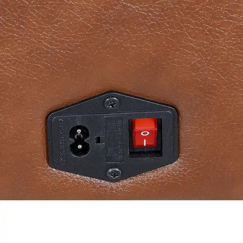 Canapé 3 places inclinable électrique en cuir pleine fleur marron caramel/gris ardoise avec port USB et appuie-tête électrique